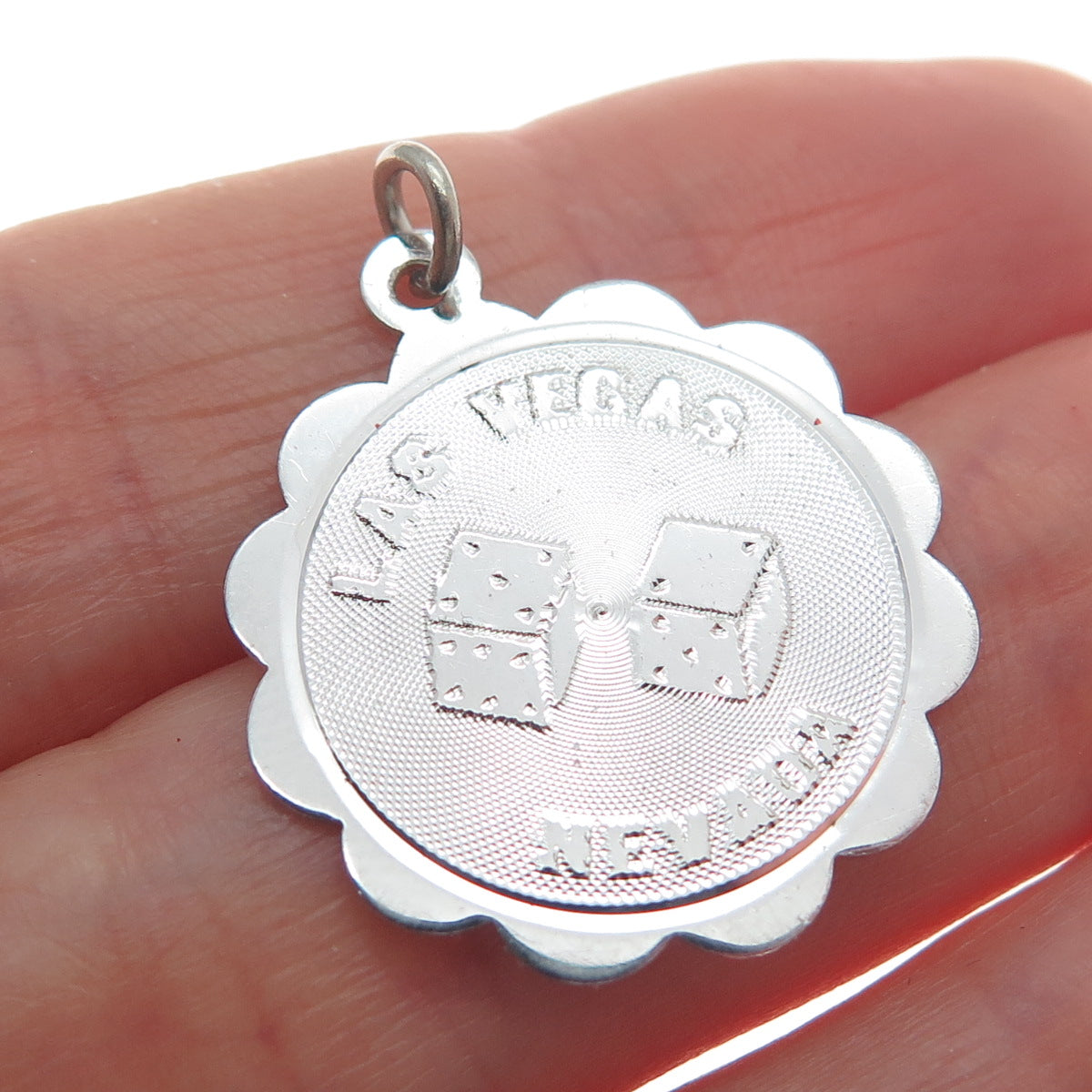 SASCO 925 Sterling Silver Vintage Las Vegas Nevada Lucky Dices Charm Pendant