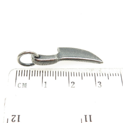 925 Sterling Silver Vintage Kitchen Knife Oxidized Charm Pendant