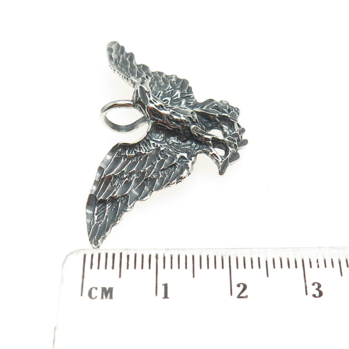 925 Sterling Silver Vintage American Eagle Oxidized Charm Pendant