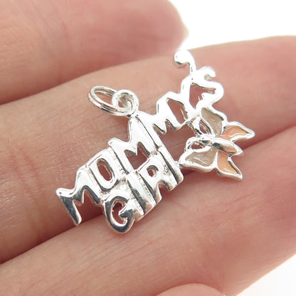 925 Sterling Silver Enamel "Mommy's Girl" Butterfly Pendant