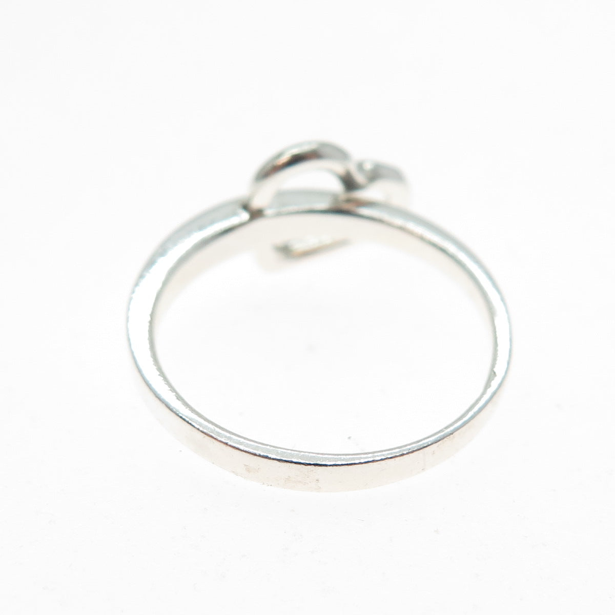 CHAPAL ZENRAY Sterling Silver Vintage Modernist Interlocked Heart Ring Size 7.25