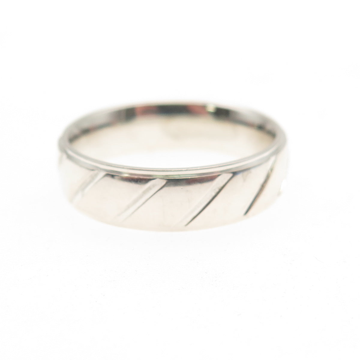 925 Sterling Silver Lined Band Ring Size 10.5