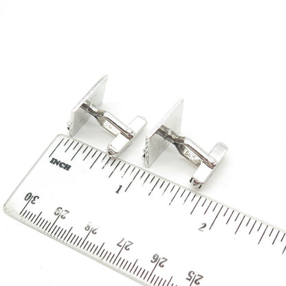 925 Sterling Silver Vintage Swank Spiral Square Cufflink