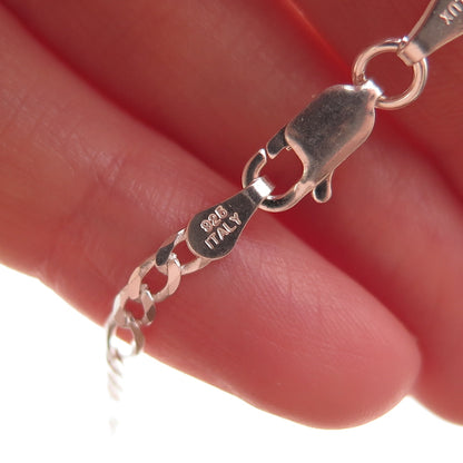P. Lux 925 Sterling Silver Vintage Italy Figaro Chain Necklace 20"