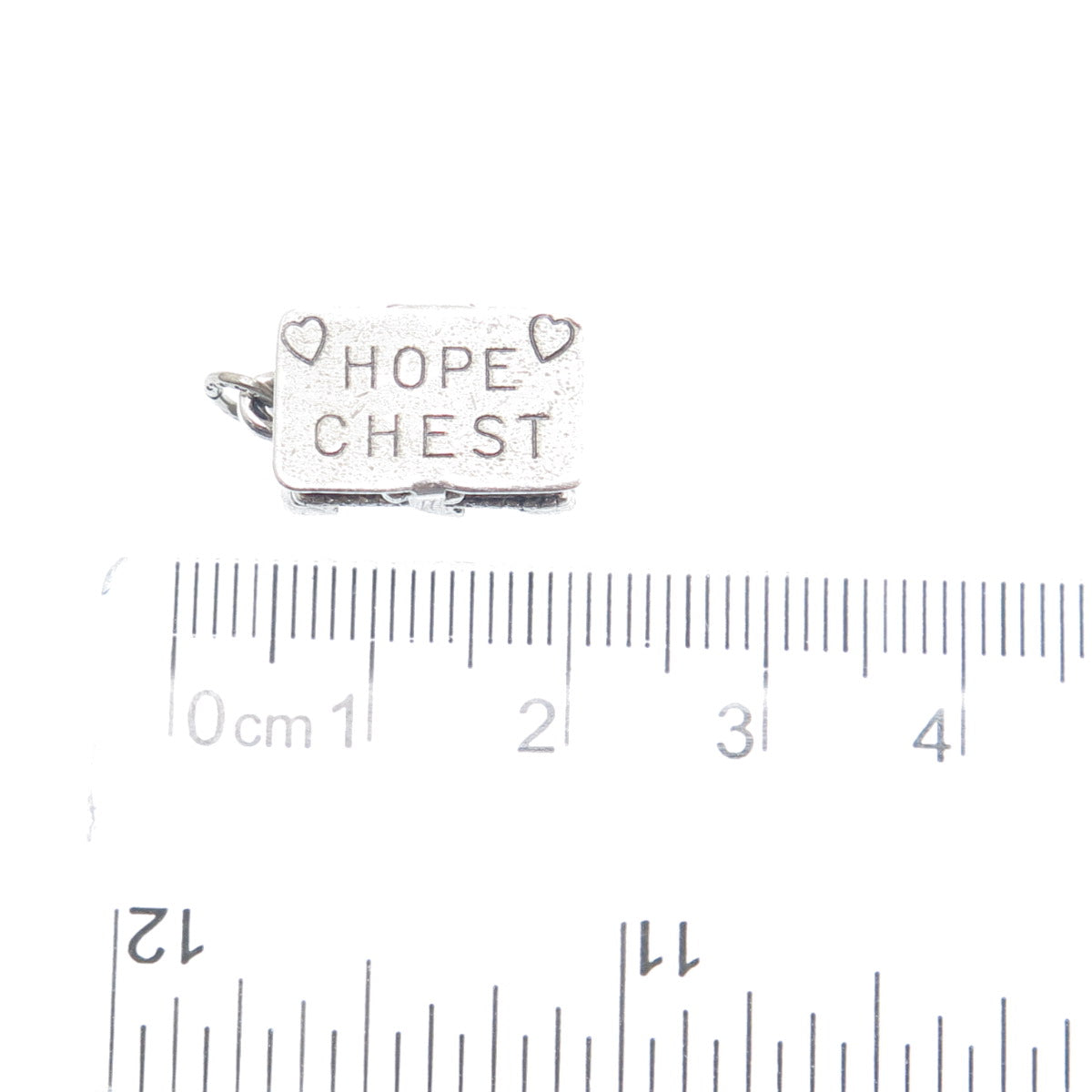 BEAU 925 Sterling Silver Vintage Hope Chest Minimalist Box Charm Pendant