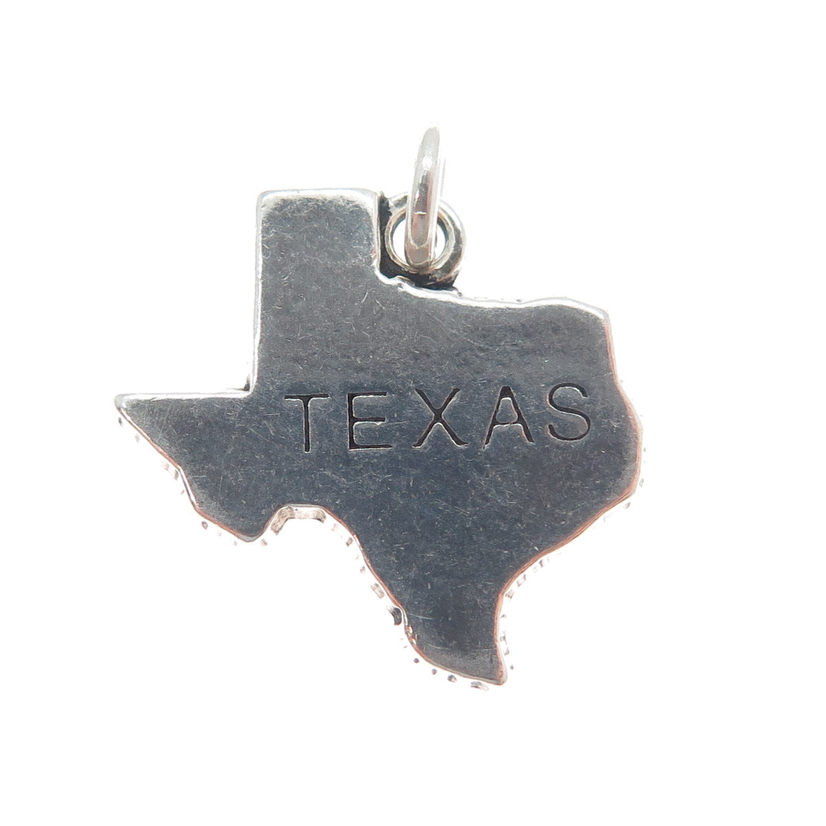 DV Dawn Vertrees 925 Sterling Silver Vintage Texas State Map Charm Pendant