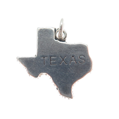 DV Dawn Vertrees 925 Sterling Silver Vintage Texas State Map Charm Pendant