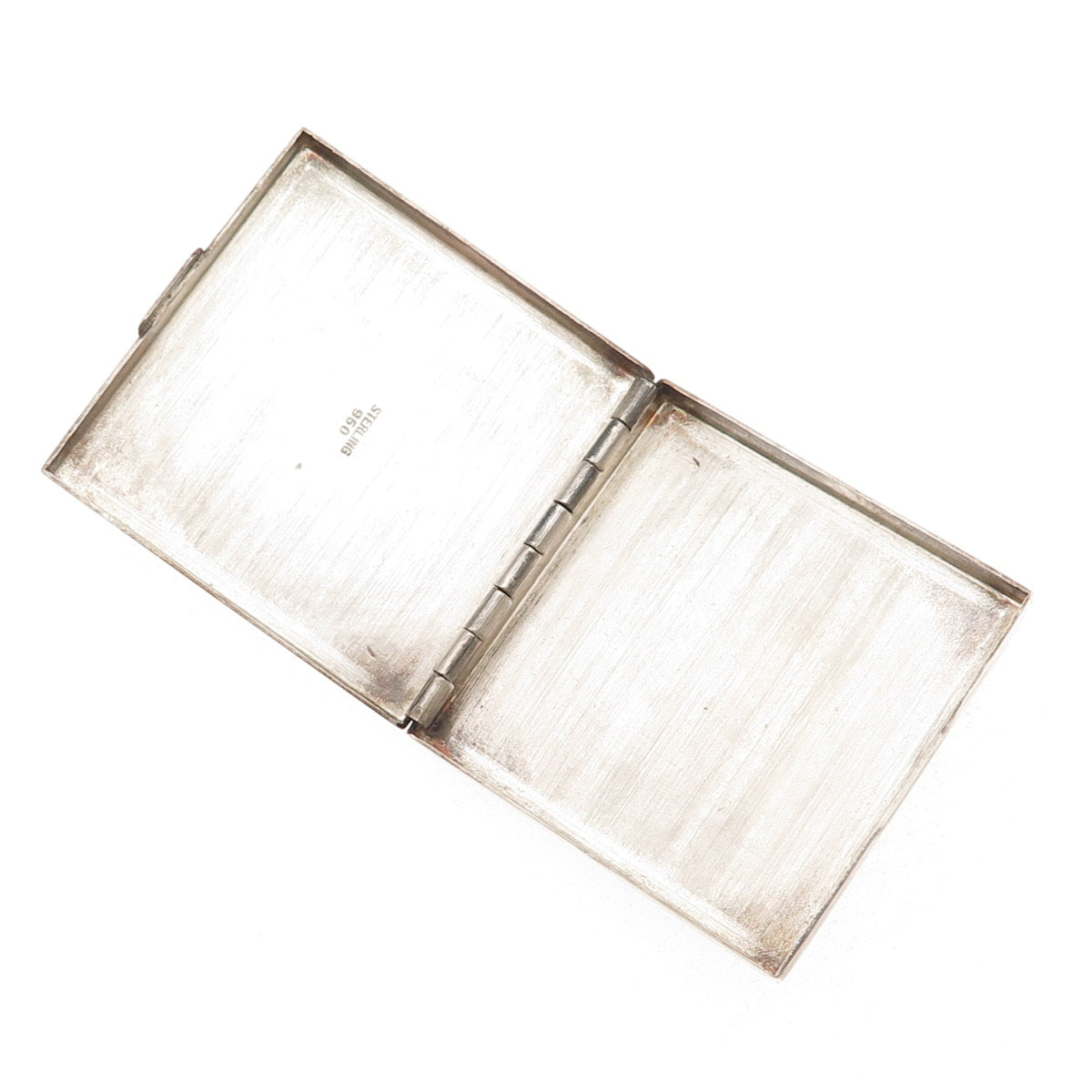 950 Silver Antique Art Deco Engraved Floral Stamp Box