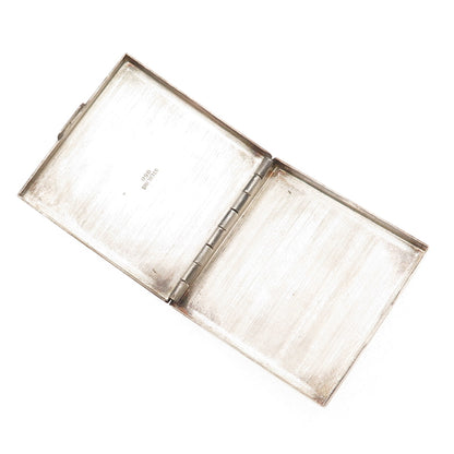 950 Silver Antique Art Deco Engraved Floral Stamp Box