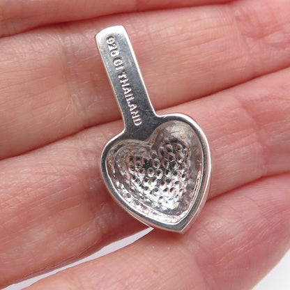 925 Sterling Silver Vintage Heart Minimalist Slide Charm Pendant