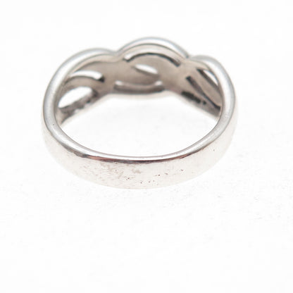 925 Sterling Silver Woven Ring Size 8