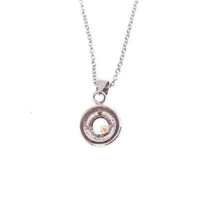 925 Sterling Silver Round-Cut C Z Cable Chain Necklace 18"