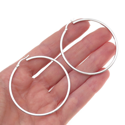 Han 925 Sterling Silver Tube Hoop Earrings