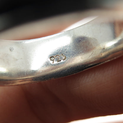 925 Sterling Silver Vintage Woven Oxidized Rotating Band Ring Size 13.25
