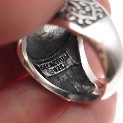Secretium 925 Sterling Silver Vintage Saint Patrick Celtic Oxidized Ring Size 12