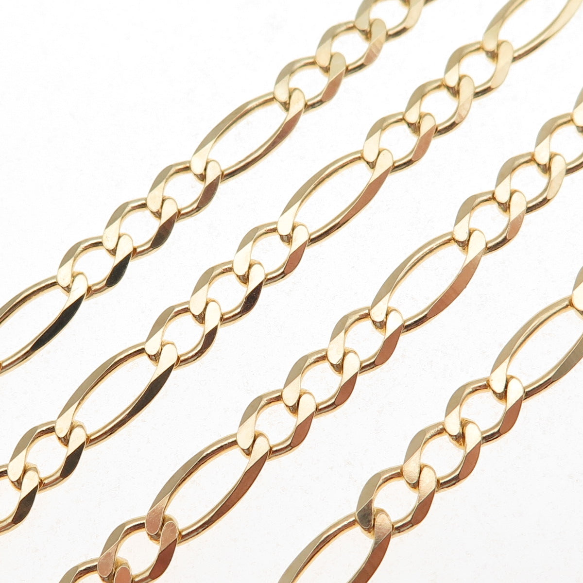 Han 925 Sterling Silver Gold Plated Italy Figaro Chain Necklace 18"