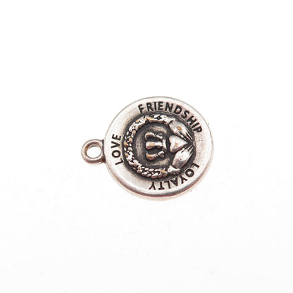 Alex & Ani 925 Sterling Silver 2018 Irish Claddagh Oxidized Charm Pendant