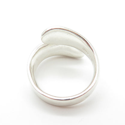 PLUS ONE 925 Sterling Silver Vintage Modernist Adjustable Ring Size 8.5