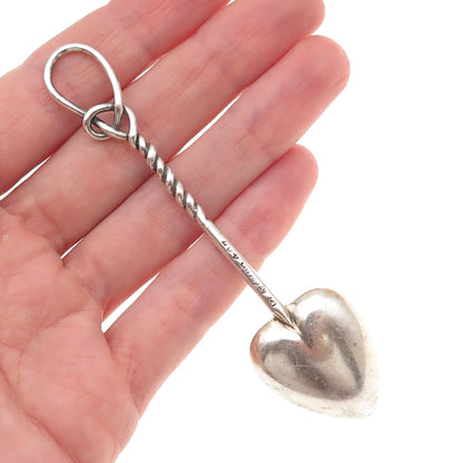 Simons Bros 925 Sterling Silver Antique Art Deco Twisted Heart Coffee Spoon #407