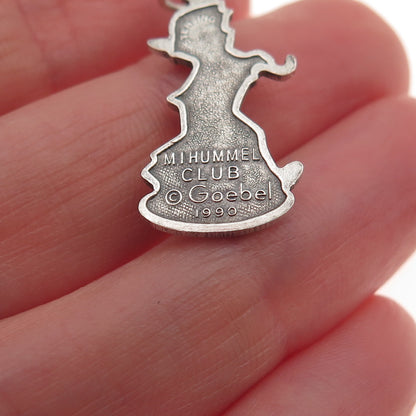 Goebel 925 Sterling Silver Vintage 1990 Merry Wanderer M.I. Hummel Mini Pendant