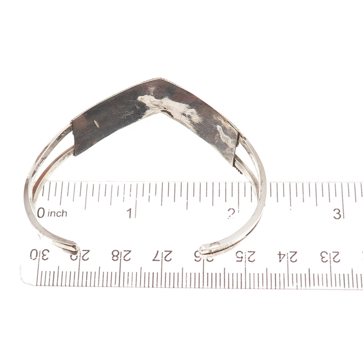 Old Pawn Sterling Silver Vintage Turquoise Snake Eye Adjustable Bracelet 5.5"