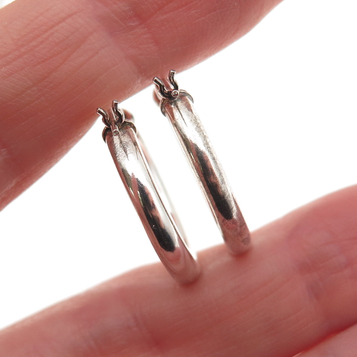 925 Sterling Silver Tube Hoop Earrings