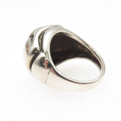 925 Sterling Silver Vintage Pregnant Woman Oxidized Dome Ring Size 4.5