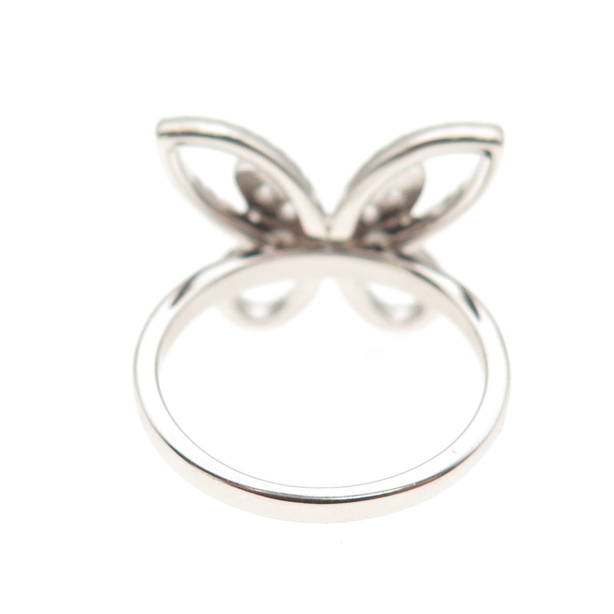 DSMK 925 Sterling Silver Round-Cut C Z Butterfly Ring Size 6