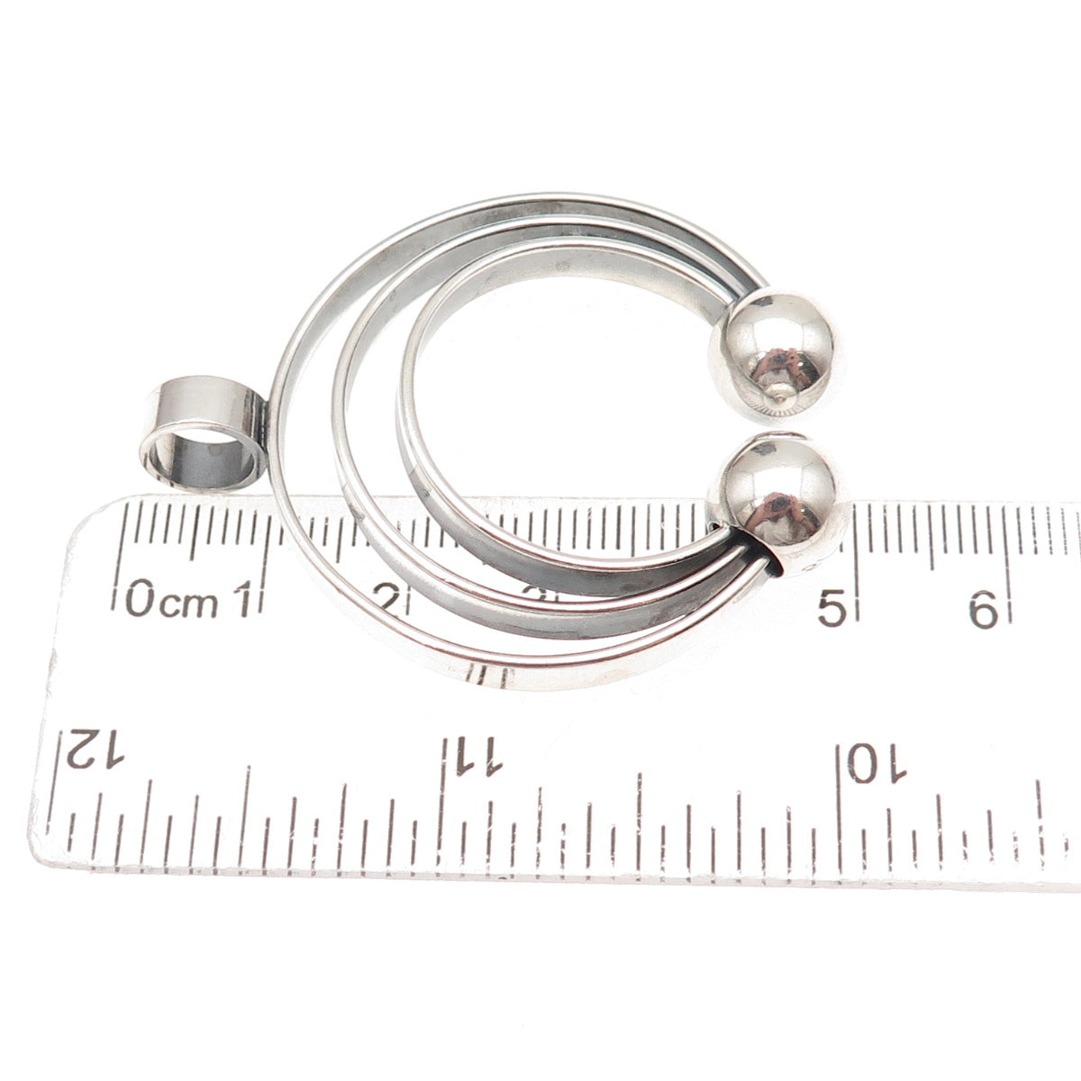 Kupittaan Kulta 925S Sterling Silver Vintage Finland Modernist Crescent Pendant