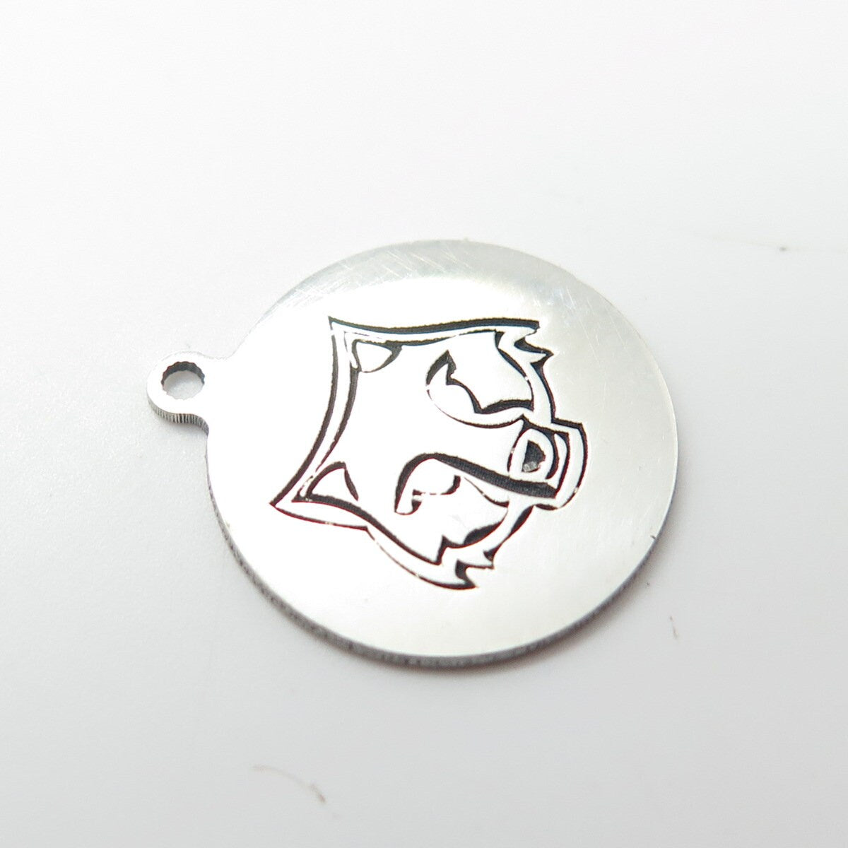 925 Sterling Silver USA Two In Town Wolf Charm Pendant