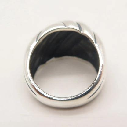 925 Sterling Silver Vintage Ribbed Knot Ring Size 6.75