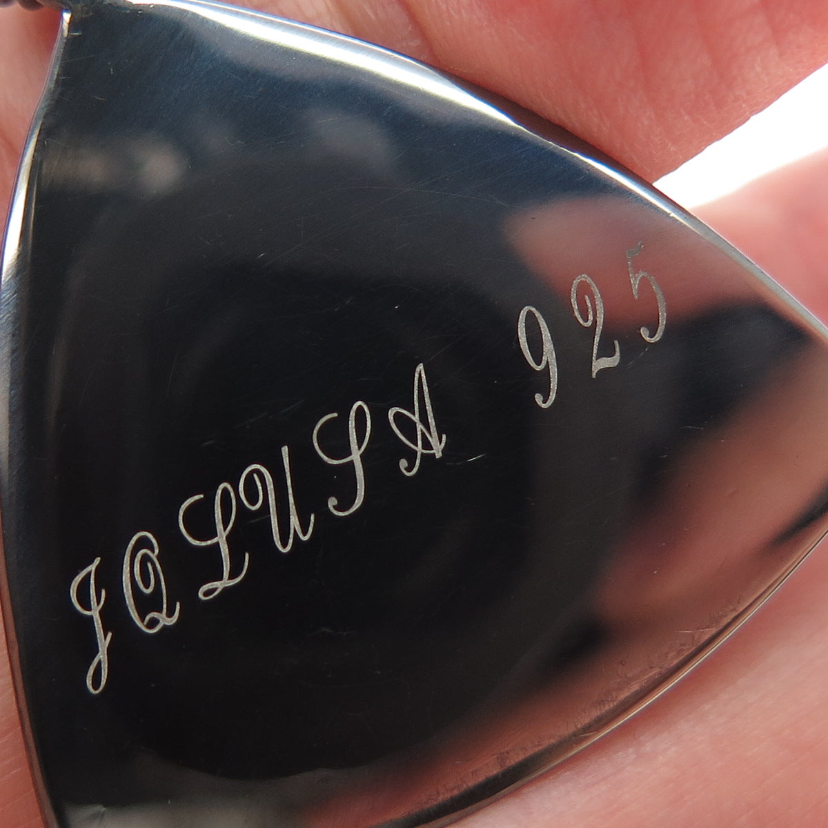 JOLUSA 925 Sterling Silver Black Rhodium Real Pink Sapphire Pyramid Pendant