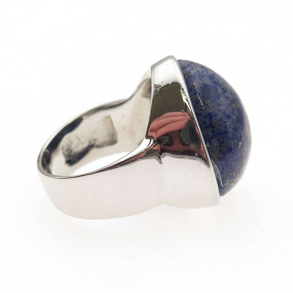 AIL Aluma 925 Sterling Silver Vintage Real Lapis Lazuli Modernist Ring Size 7