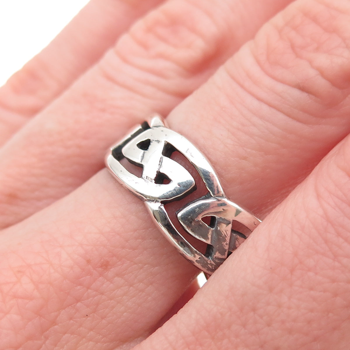 Kit Heath 925 Sterling Silver Vintage 1996 Celtic Knot Oxidized Ring Size 9.5