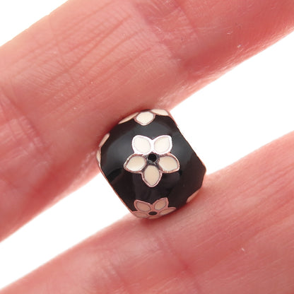 PANDORA 925 Sterling Silver Enamel Mystic Flower Slide Bead Charm