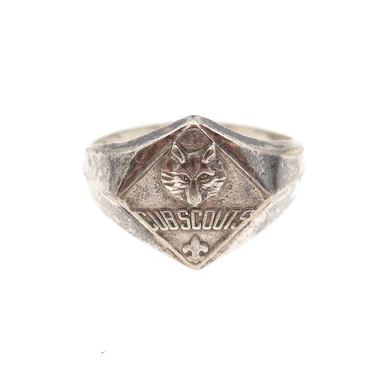 Clark & Coombs 925 Sterling Silver Vintage Cub Boy's Scout Ring Size 7.75