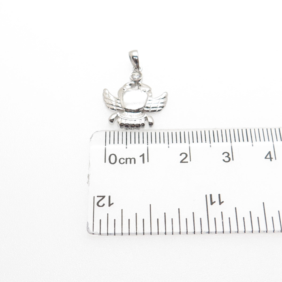 925 Sterling Silver Vintage C Z Cancer Zodiac Sign Minimalist Charm Pendant