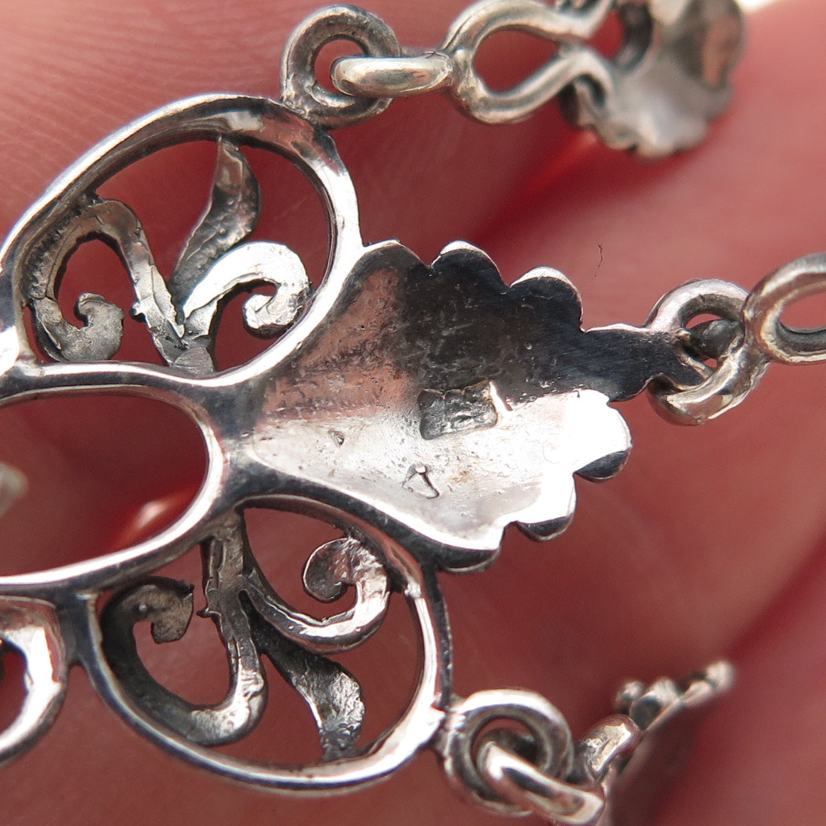 925 Sterling Silver Vintage Modernist Butterfly Oxidized Dangle Earrings