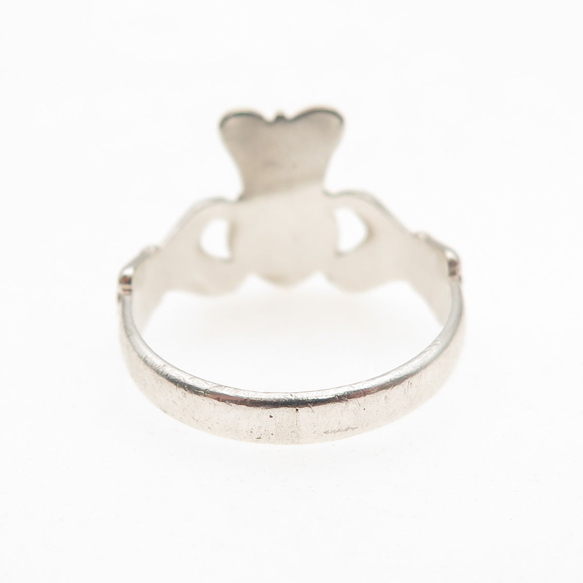 Beau 925 Sterling Silver Vintage Irish Claddagh Oxidized Ring Size 5