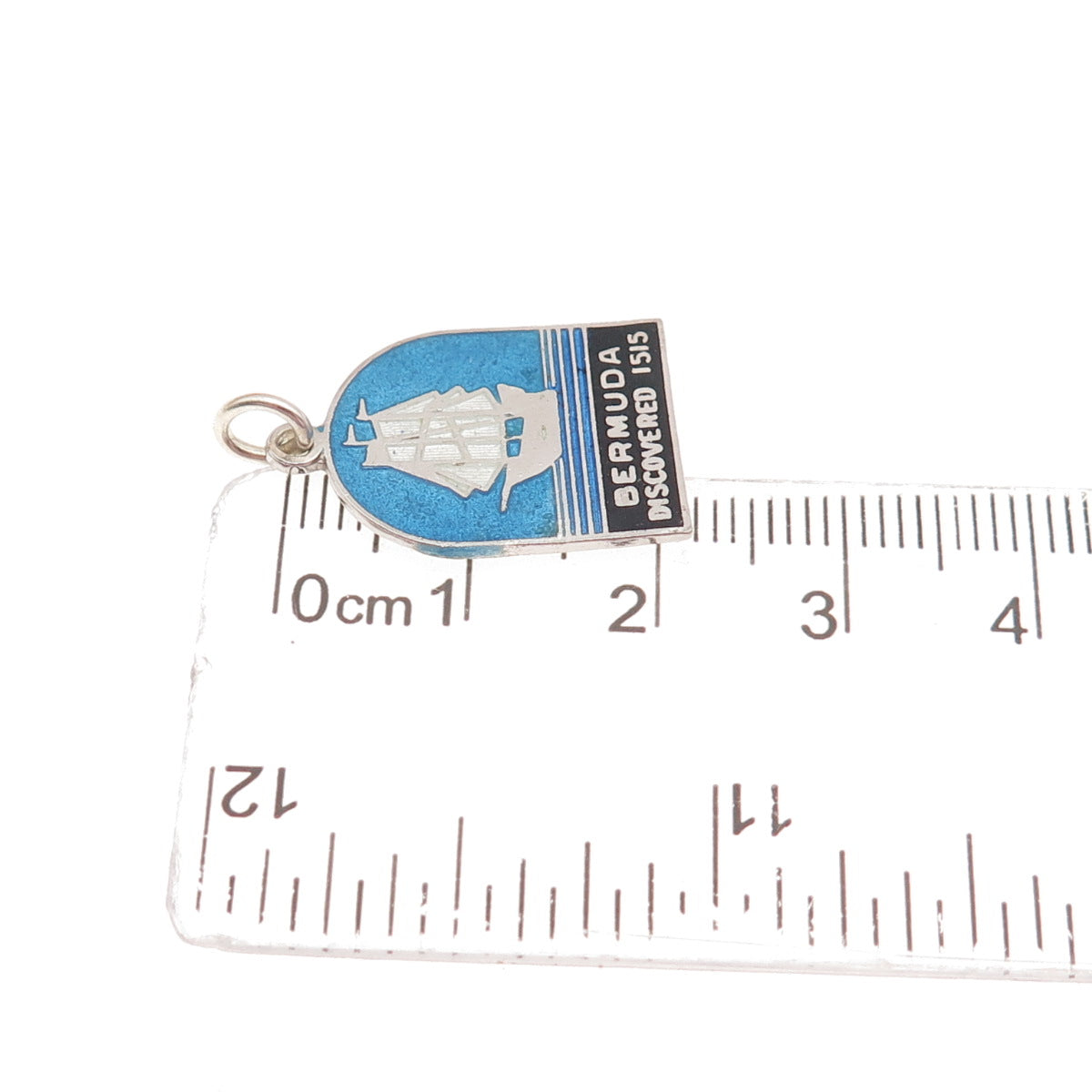BREADNER CO. 925 Sterling Silver Vintage Enamel Bermuda Ship Mini Charm Pendant
