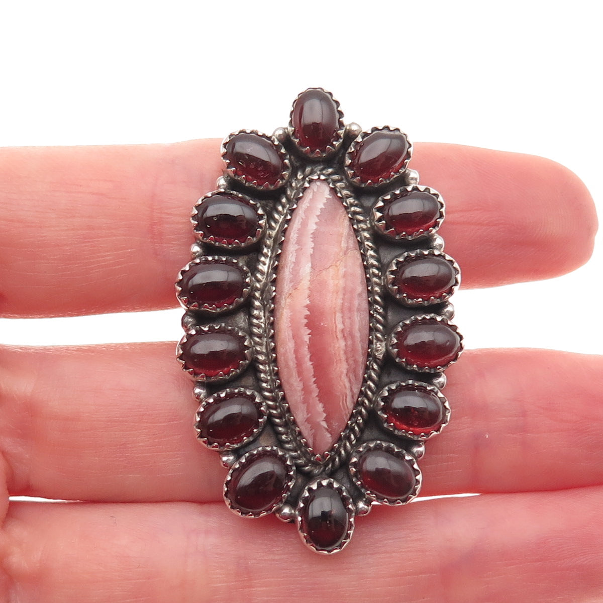 Colie's Closet By Nicole Sterling Vintage Real Rhodochrosite Garnet Ring Size 8