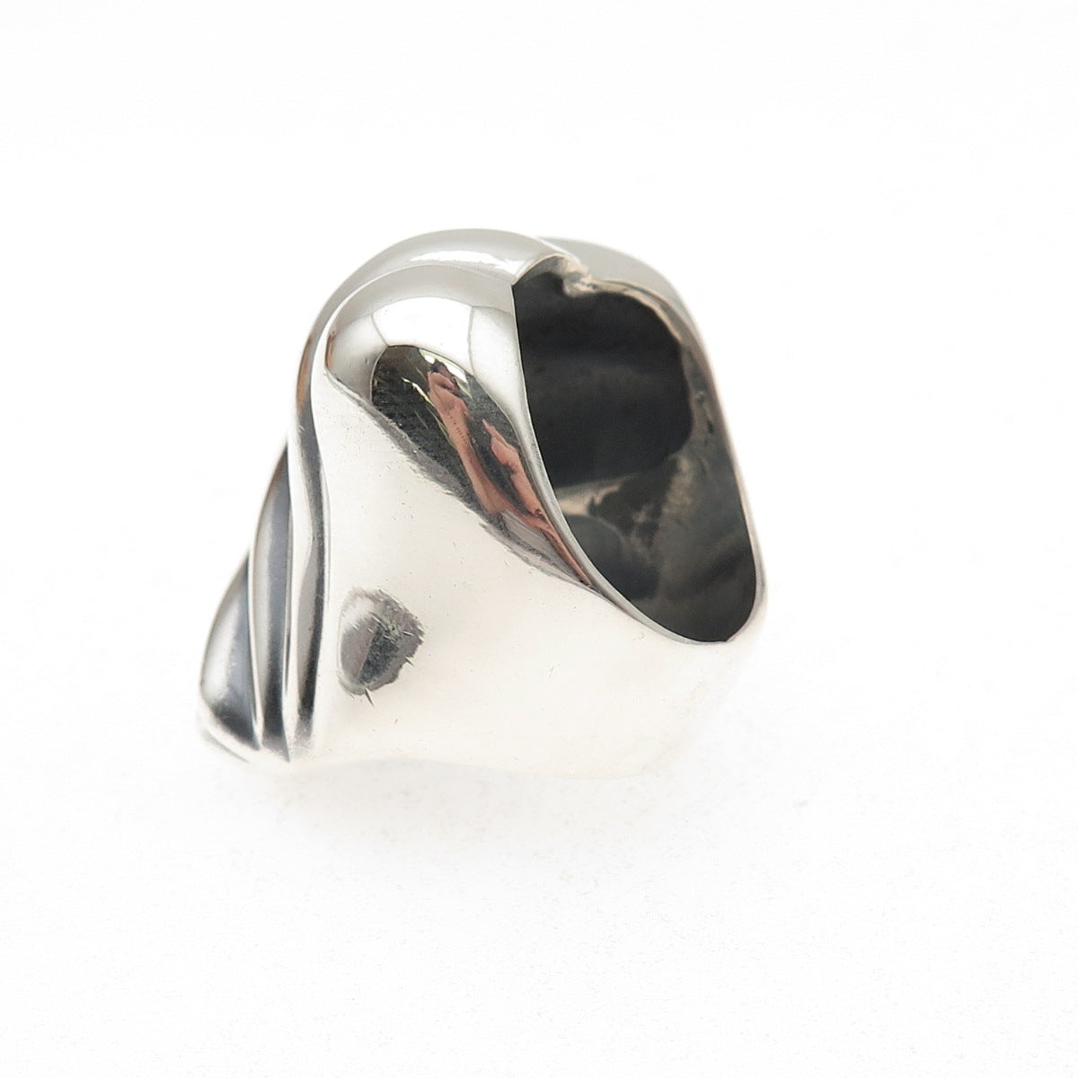 925 Sterling Silver Vintage Mexico Modernist Oxidized Ring Size 7.5