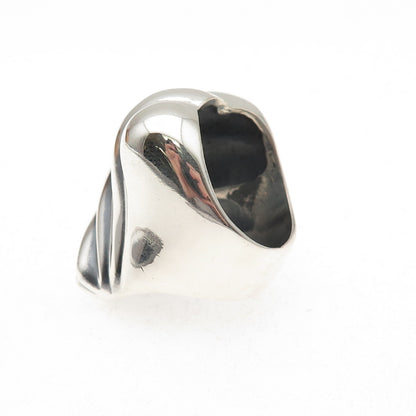 925 Sterling Silver Vintage Mexico Modernist Oxidized Ring Size 7.5