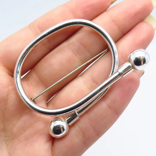 925 Sterling Silver Vintage Modernist Pin Brooch