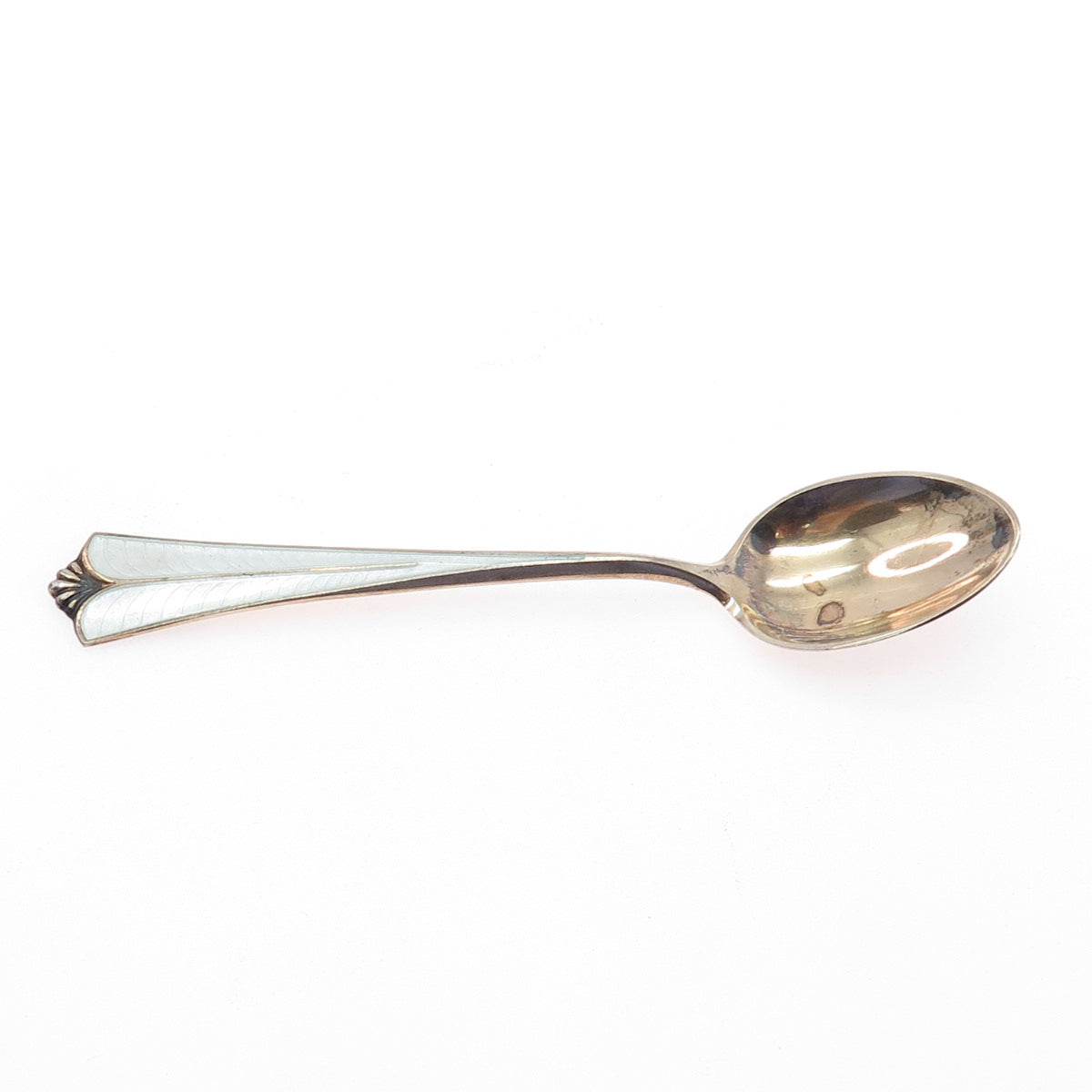 DAVID ANDERSEN 925S Sterling Gold Plated Vintage Norway Enamel Coffee Spoon