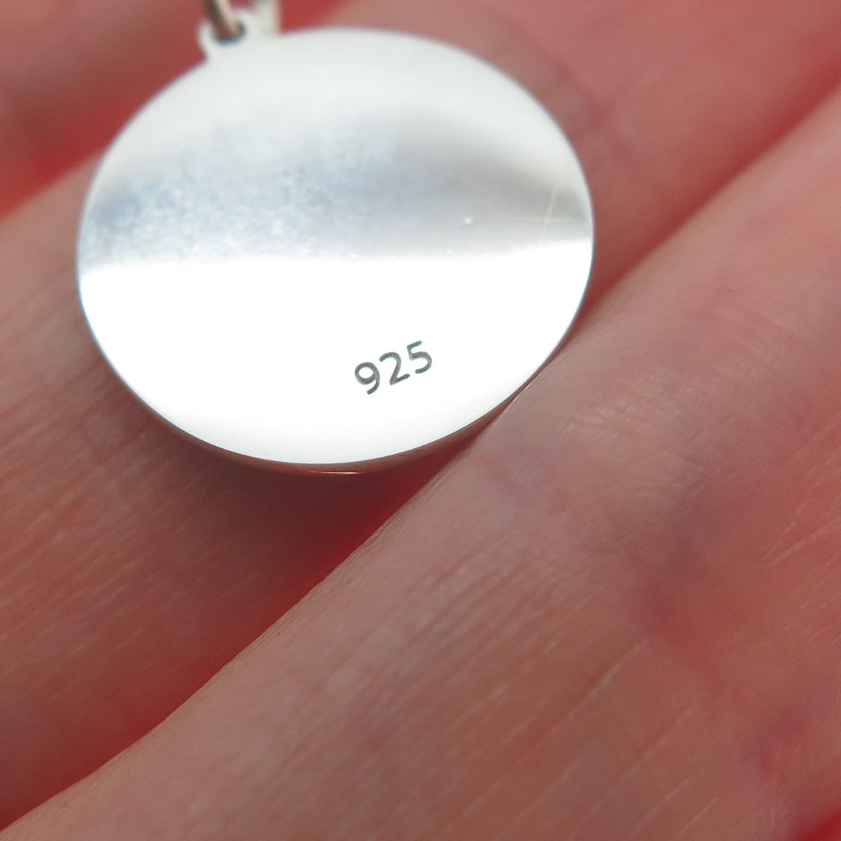 925 Sterling Silver Blue Enamel Star Round Tag Minimalist Charm Pendant