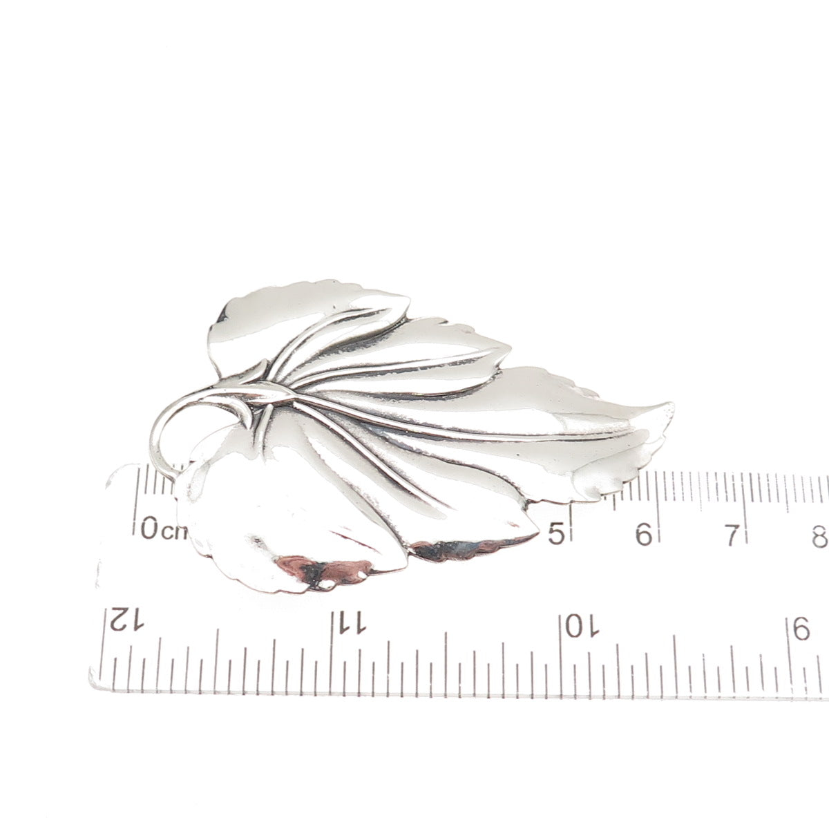 Danecraft 925 Sterling Silver Vintage Floral Leaf Oxidized Pin Brooch