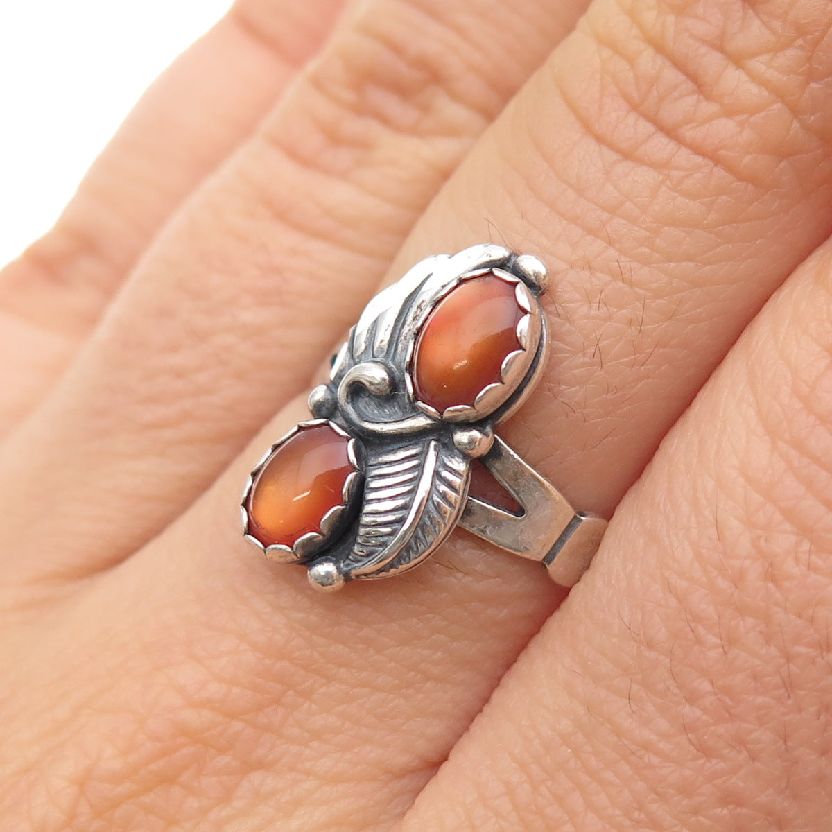 Wheeler Mfg Old Pawn 925 Sterling Silver Vintage Southwestern MOP Ring Size 7