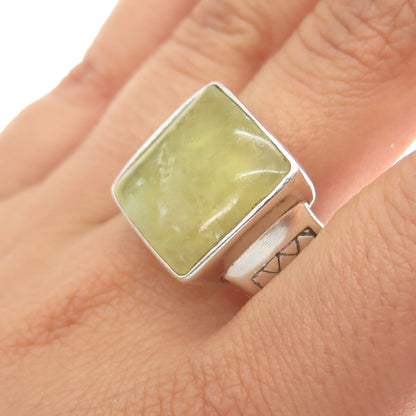 PHLD PlayHardLookDope 925 Sterling Silver Real Prehnite Ring Size 11.75