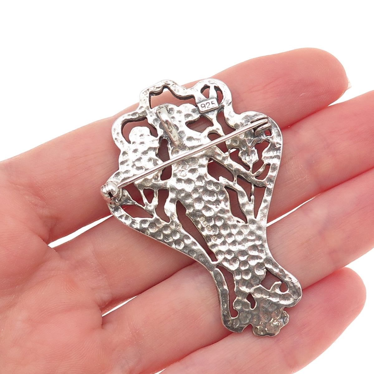Ari D Norman Sterling Silver Vintage 1981 London Floral Lady Pin Brooch Pendant